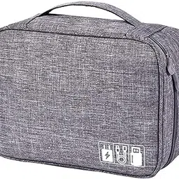 Universal Travel Digital Accessories Organizer Storage Case Pouch Bag for Electronic Gadgets,Camera, Portable Charger, Cables, Earphone, Power Bank, Hard Drive, SD Card-Colour :Grey 1-pcs-image-13