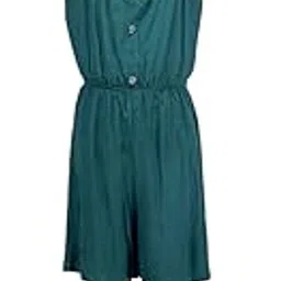 Girls Green Colour Plain Jumpsuit Set-image-88