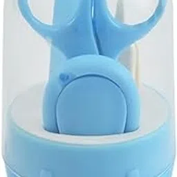 DTR Creation Stylo New Born Baby 4-in-1 Nail Grooming Kit for Baby Manicure Set with Kids Nail Cutter, Tweezer, File, Ear Pick, and Scissors (Blue) image 1