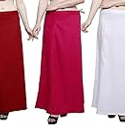 kbnbj Women's Cotton Saree inskirt Petticoat (Multicolor's Combo)-picture-20