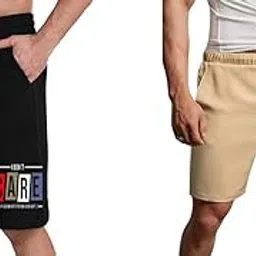 ads clothing Black Beige Cotton Comfortable Everyday Shorts for Men & Women-picture-31