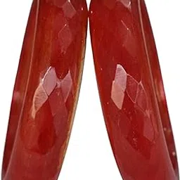 omsar jewelry 2 PCS Red Color Monalisa Glass Bangle for girls and women-picture-30