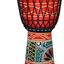StarJam- Djembe 12 Inches Diameter X 24 Inches Height Mango Wood Djembe Drum - Red (12 x 24 Inches)-picture-15