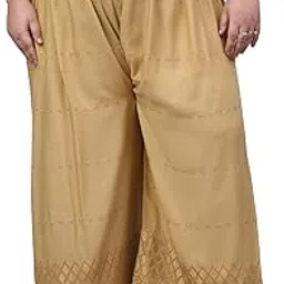 trend level Women's Lucknow Chicken Art Work Embroidered Rayon Plus Size Palazzo-picture-17