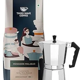 THIRD WAVE COFFEE ROASTERS Whole Bean Roasters Bag Monsoon Malabar Aa, Arabica Coffee, Medium Dark Roast, 250Gm) (Moka Pot/Home Espresso Machine)-picture-26