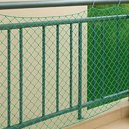 AMZ Nylon Net for Balcony & Terrace Railing | Stair Railing Net | Heavy-Duty Child & Pet Safety Net | UV Resistant Nylon Mesh | Indoor & Outdoor Protection | Green | 12PLY(1MM) (4ft x 10ft)-image-3