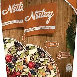 Nutzy Breakfast 500 Grams (250gm X 2) Trail Mix with Dry Fruits, Berries & Protein-Rich Seeds | Power Snack Loved by Moms | Best for Active Kids & Office Professionals | Keeps You Full Energetic & Energized All Day.-image-69
