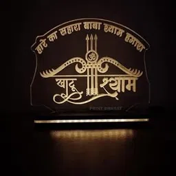 COTTONTEE khatu Shyam ji Acrylic Table lamp for Home Decor Light Warm White Light Acrylic Sheet-image-4