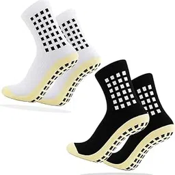 covacure Kids Grip Athletic Socks For Men Women, Crew Length Rubber Anti-slip Thicken Cushion Sport Socks Ankle Length Socks-picture-53