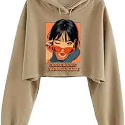 Crop Hoodie for Women Girl Casual Stylish Latest Brown Beige Lavender Pink Black White Under 399 499 winterwear Hood wali Crop Hoody-image-61