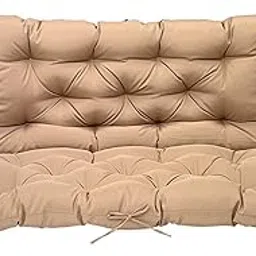 2-3 Seat Swing Replacement Cushions, Waterproof Bench Cushion for Outdoor Furniture with Backrest and Ties, Porch Bench Patio Swing Cushion for Backyard and Garden (39.4 X 39.4 Inch, Khaki)-image-4