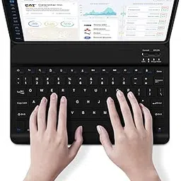 Green House Premium Leather Case with Wireless Keyboard (English/Arabic) for Apple iPad image 1