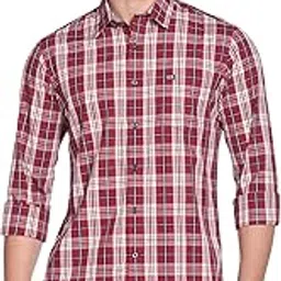 arrow Men's Checkered Full Sleeve Slim Fit Point Collar Cotton Casual Shirt-picture-16
