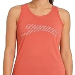 Women's Athletic Tank Top, Coral Orange, Moisture-Wicking Running Workout Vest-picture-17