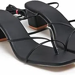 kaniza Women's Strappy Black Lace-Up Heels Block Heel Sandals Open Toe Dress Stylish & Comfortable for Casual or Formal Party-picture-21