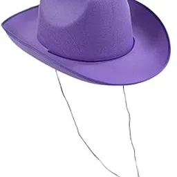 myaddiction Western Cowboy Hat Versatile with Chin Strap for Women Men Photo Props Party Violet-picture-24