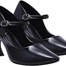 shoetopia Women’s Black Block Heel Pumps Elegant Round Toe Dress Shoes Comfortable Slip-On Heels for Office & Party Footwear EU40-picture-13