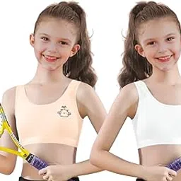 Celary Cotton Every Day Training Bra for Pre Teen Girls||Beginners Bra||Two Layer Fabrics for More Comfortable||Easy Breezy Slip-On T-Shirt ||Teen Age Bra for Girls Age 8 to 14 Years|| 2 Piece Combo-picture-12