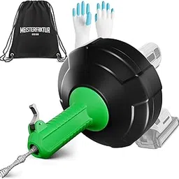MEISTERFAKTUR drain snake [50FT] - Auto Feed - Ideal plumbing snake for sink and drain unblocking - Solid drain auger for real DYIs! (50 FT - 1/4 inch)-image-37