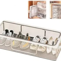 KITCHENDAO Shoe Rack Box Shoe Organizer for Closet Dustproof Foldable Easy to Clean Space Saving Foldable with Handle & Zippers for Men, Women, Heels, Boots, Loafers (Transparent) (Pack of 1)-picture-21
