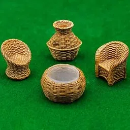 Eoast®Miniature Bamboo Furniture Sitting Sofa Set for Unique Gift, Home, Living Ebamboo Furniture Showpieces, Figurines, Decoration Items (Bamboos Furniture Set 4Pcs)-picture-38