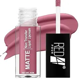 Red4 Miss Perfect Liquid Lip Cream | Non Transfer Liquid Lipstick | Matte Finish | Long Lasting and Waterproof | (101-Rose Punch, 4gm)-image-77
