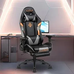Dr Luxur Polyurethane Leeroy Grey Gaming Chair for Gaming,Home Office&Study- Perfect for Work from Home with Lumbar Support,4D Armrest,Footrest&180 Recline,and Multi Locking Position(Overpower)-picture-18