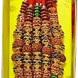 kidz00 Unisex-Adult Combination Of Red & Green Jarkan & Golden Moti With Rudraksh Rakhi Set For Man & Woman, Bhaiya Bhabhi Rakhi Combo -12 Piece Set-picture-45