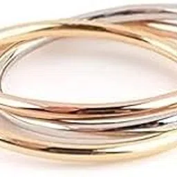 goldhartz Trinity Ring in 925 Sterling Silver | 18kt Yellow Gold & Rose Gold Plated, Cartier Inspired Ring-picture-56