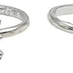 Pure Silver Designer Four Cz Stone Toe Ring (Chandi Bichhiya) For Women ~ Pack in 2 Pieces-image-21