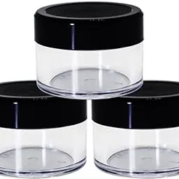 b.h.industry 15 Ml Acrylic Cosmetic Jars, Transparent/Clear, Set of 20, with Black Lid and Inner Lids-picture-23