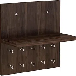 flux Wooden Display Shelves Shelf, Trophies Plant Stand with Hooks for Wall, floting Wall Mounted Shelf Multipurpose Rack,showpiece Stand for Living Room,Lobby Decoration (Dark Brown)-picture-14