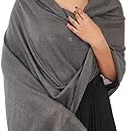 Sethssssss Women's Pure Pashmina Stole,Wraps (Grey, Size 70x200cm)-picture-18