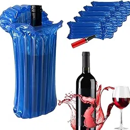 Wine Travel Bags for Bottles Airplane, Blue Protector for Luggage, 8 Packs Reusable Inflatable Shipping Sleeves-image-9