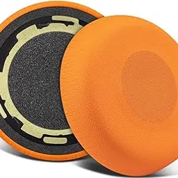 SOULWIT Earpads Replacement for Jabra Evolve 75(75UC 75MS 75SE) Stereo Wireless Bluetooth Headset, Ear Pads Cushions with Soft Protein Leather, High-Density Noise Isolation Foam - Orange image 1