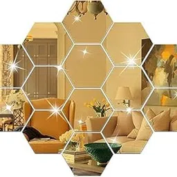 FEEH Hexagon Mirror Wall Sticker, Hexagonal Mirror for Wall Decoration, Hexagon Acrylic Mirror for Wall Decoration, Home Decor, DIY Hexagon Mirror Wall Stickers (30 pcs)-image-94