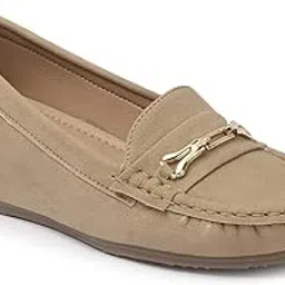 carlton london Women Comfortable and Stylish Flat Square Toe Slip On Fashion Loafer Shoes for Daily,Office, Casual and Formal Use-picture-38