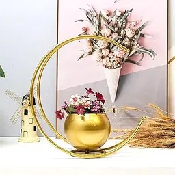 FAR World Crafts Creative Metal Geometric Designer Vase (Gold, 24 x 24)-picture-67