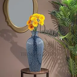 THINKING DECOR Vintage Metal Flower Vase for Home Decor Office Living Room Bedroom Table Top Decoration-16 inches-picture-37