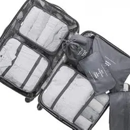 (Multicolor) Travel Organizer 7 in 1 Travel Laundry Cosmetics Luggage Packing Organizers Set Makeup Bags Organizer Packing Cubes with Shoe Bag for travel, Nylon| SB-P13509-image-89