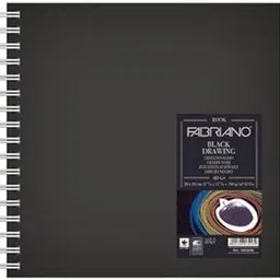 Fabriano Black Drawing Book – 190 GSM,40 Sheets, Squared, Spiral Bound, Size 30CM X 30CM|Ideal for Drawing, Sketching, Mandala, Charcoal, graphite, pastel, and pen-picture-12