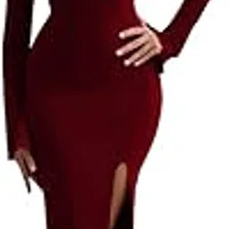 traquila Full Sleeve Bodycon Dress for Women with Slit on The Front-picture-53