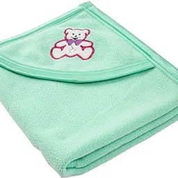 Aakriti Newborn Antipilling Hooded Baby Blanket Wrapper for Winter ||Blanket for Baby Boys and Baby Girls Pack of 1 (Green)-picture-29