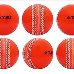 TSI Sports Synthetic Rubber I-20 Practice Cricket Ball/Wind Balls (125-130 GMS) for - Indoor & Outdoor Street & Beach Cricket Orange Pack of 6-image-10