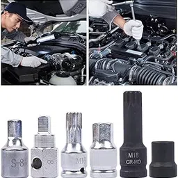 Merishopp Oil Drain Plug Screw Reusable Stainless Steel Engine Oil Pan Protection Plug 8mm short-picture-12