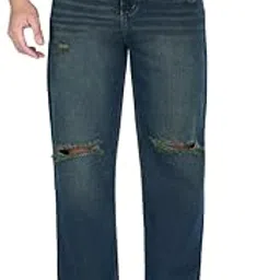 mq denim Knee Slit Distressed Loose Fit Relaxed Non-Stretchable 100% Cotton Mid Rise Men's Jeans-picture-47