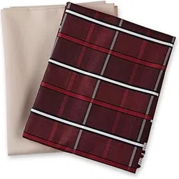 maharaja Unstitiched PolyBlend Red Checks Shirt (2.5m - 35panna) and Beige Trouser (1.2m - 58panna) Fabric Piece Set-picture-52