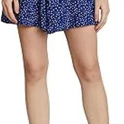 amazon brand - symbol Women's Rayon Flared Shorts (with Self Fabric Belt | Available in Plus Size)-picture-15