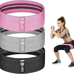 Te-Rich Resistance Bands for Legs and Butt, 3- Piece Fabric Exercise Band Set, Stretch Cloth Workout Loops [Wide Non-Slip] Fitness Gym Bands for Women Men Booty Squat Thigh Training-image-81