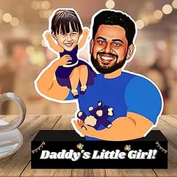 ZOCI VOCI Daddy’s Little Girl: Personalized Gift for Father - Photo Caricature Standees for Papa | Cool Customized-picture-19